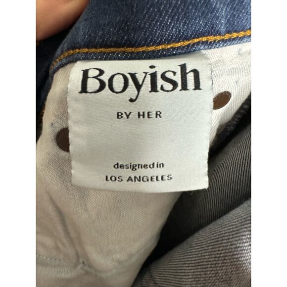 Boyish Brady Jeans Mercy Island button fly wide leg flare raw hem Size 32 - Picture 11 of 12